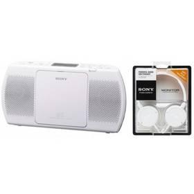 Radiopřijímač s CD Sony ZSP-E40X100WPI + sluchátka MDRZX100W (ZSPE40X100WPI.YS) bílý