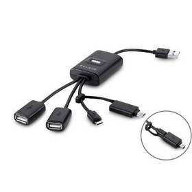 USB Hub Belkin USB2.0 4-port Travel Calamari (F4U046cw) černý