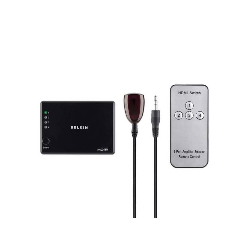 Adaptér Belkin 4 cestný automatický přepínač HDMI Gold 4 (F3Y045bf) černý, adaptér, belkin, cestný, automatický, přepínač, hdmi, gold, f3y045bf