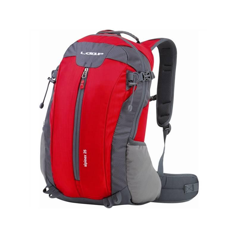 Batoh Loap Alpinex 25L šedý/červený, batoh, loap, alpinex, 25l, šedý, červený