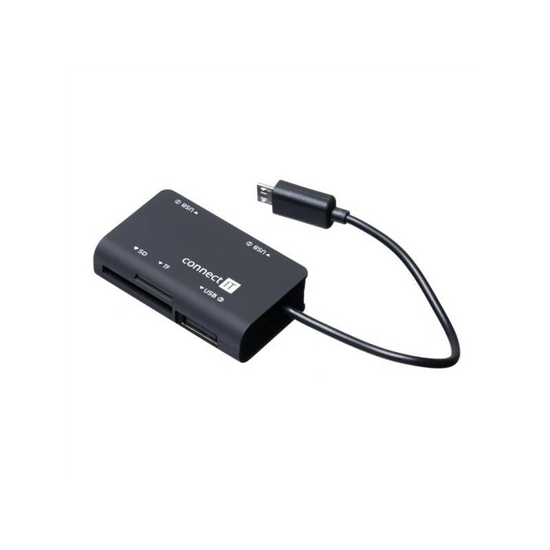 Čtečka paměťových karet Connect IT CI-198 + USB hub pro Samsung, micro USB (CI-198), Čtečka, paměťových, karet, connect, ci-198, usb, hub, pro, samsung, micro