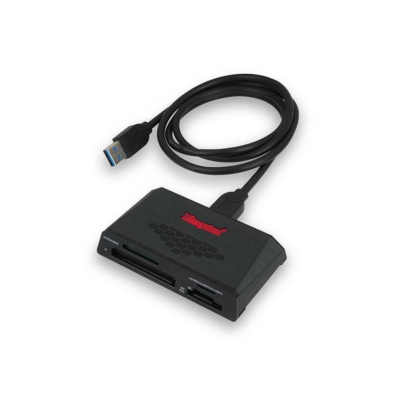 Čtečka paměťových karet Kingston Hi-Speed USB 3.0 (FCR-HS3) černá, Čtečka, paměťových, karet, kingston, hi-speed, usb, fcr-hs3, černá