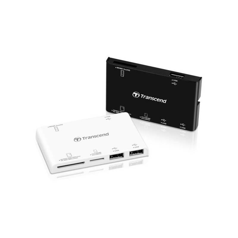 Čtečka paměťových karet Transcend P7-W + USB hub (TS-RDP7W) bílá, Čtečka, paměťových, karet, transcend, p7-w, usb, hub, ts-rdp7w, bílá