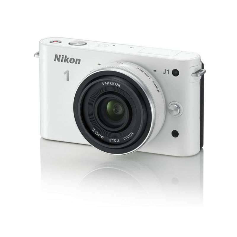 Digitální fotoaparát Nikon 1 J1 + 10mm F2.8 bílý, digitální, fotoaparát, nikon, 10mm, bílý