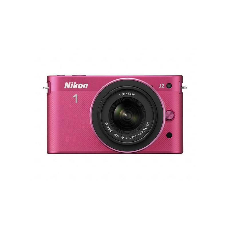 Digitální fotoaparát Nikon 1 J2 + 10-30 VR + 30-110 VR růžový, digitální, fotoaparát, nikon, 10-30, 30-110, růžový