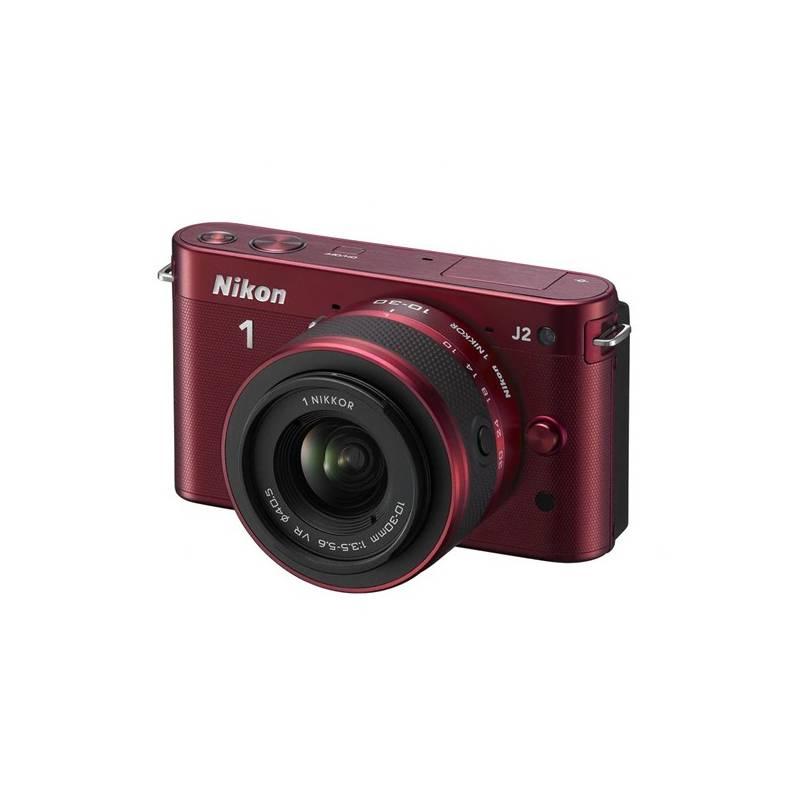 Digitální fotoaparát Nikon 1 J2 + 10-30 VR červený, digitální, fotoaparát, nikon, 10-30, červený
