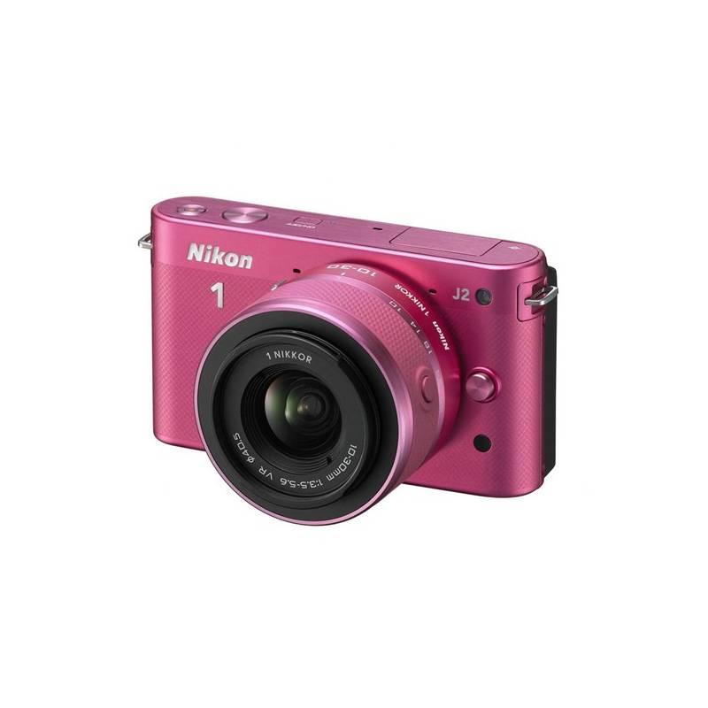 Digitální fotoaparát Nikon 1 J2 + 10-30 VR růžový, digitální, fotoaparát, nikon, 10-30, růžový