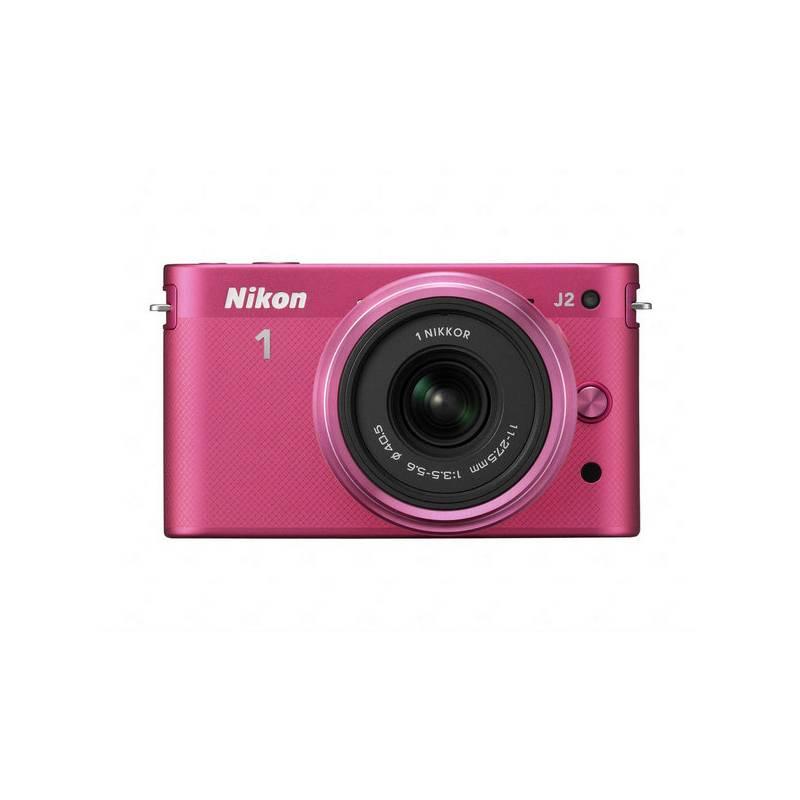 Digitální fotoaparát Nikon 1 J2 + 11-27.5MM růžový, digitální, fotoaparát, nikon, 11-27, 5mm, růžový