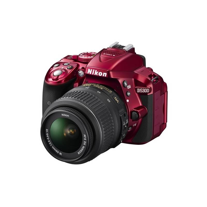 Digitální fotoaparát Nikon D5300 + 18-55 AF-S DX VR II červený, digitální, fotoaparát, nikon, d5300, 18-55, af-s, červený