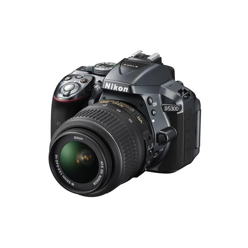Digitální fotoaparát Nikon D5300 + 18-55 AF-S DX VR II šedý, digitální, fotoaparát, nikon, d5300, 18-55, af-s, šedý