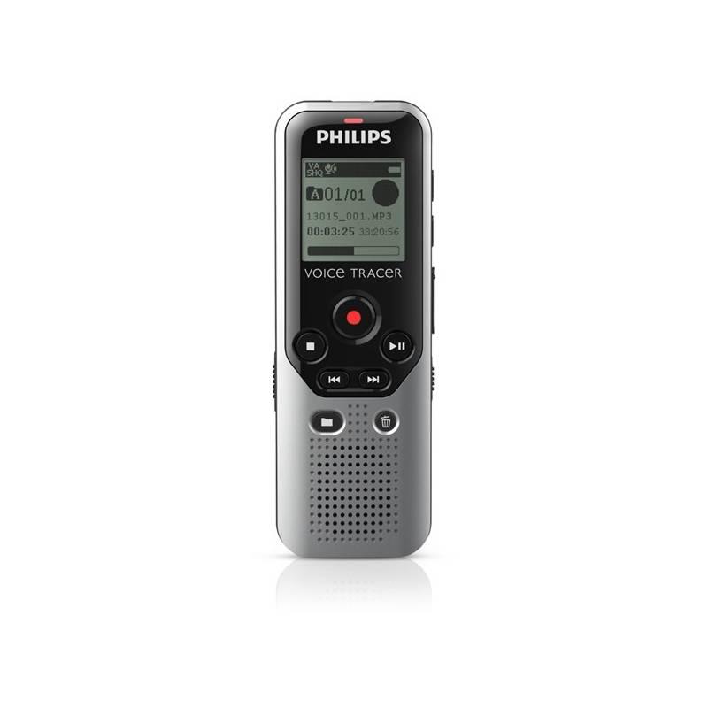Diktafon Philips DVT1200 stříbrný, diktafon, philips, dvt1200, stříbrný