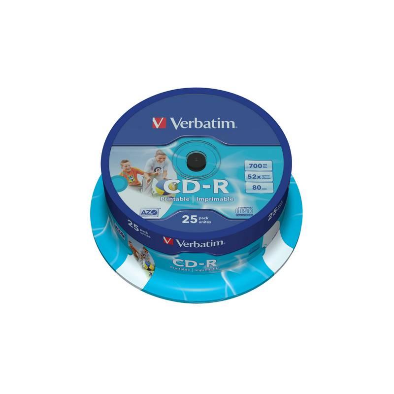 Disk Verbatim CD-R 700MB/80min, 52x, printable, 25-cake (43439), disk, verbatim, cd-r, 700mb, 80min, 52x, printable, 25-cake, 43439