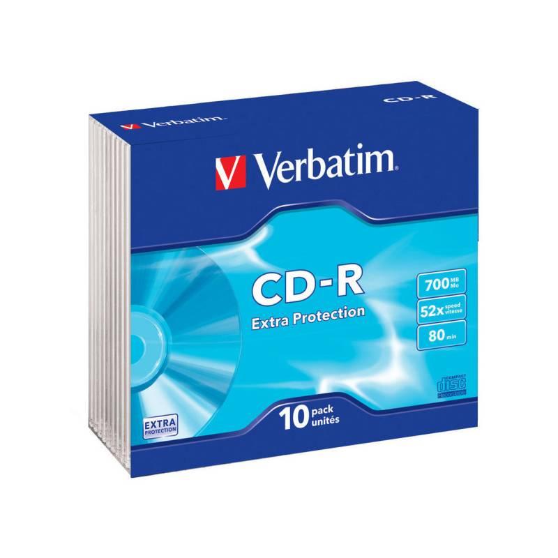 Disk Verbatim CD-R 700MB/80min, 52x, slim, 10ks (43415), disk, verbatim, cd-r, 700mb, 80min, 52x, slim, 10ks, 43415