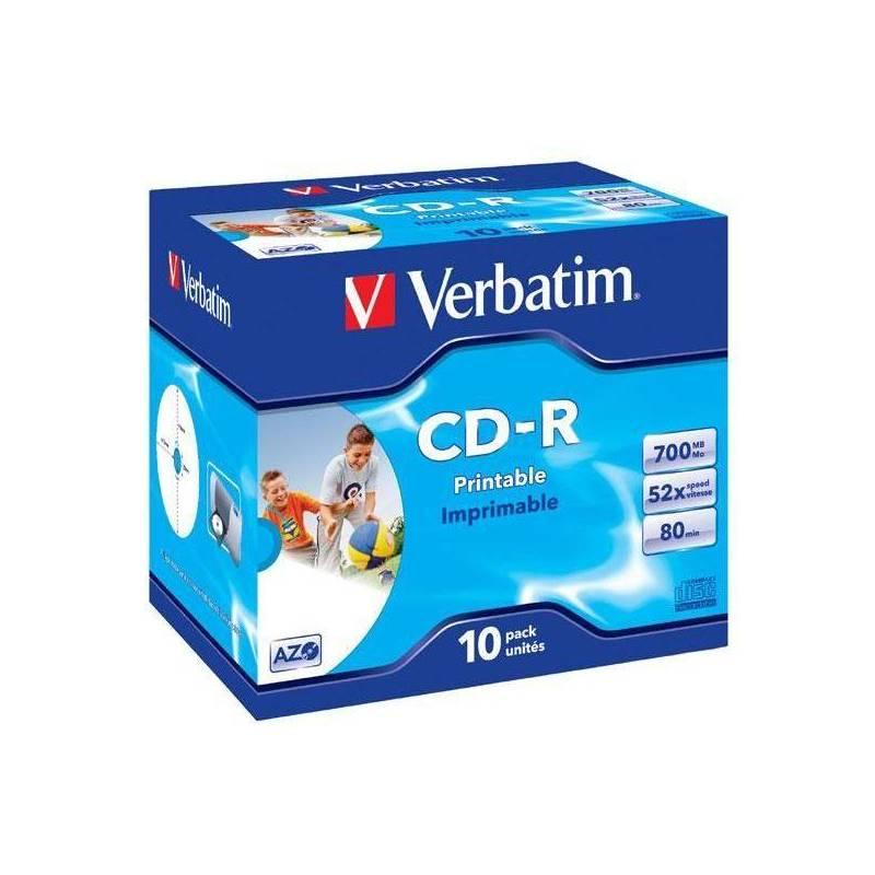 Disk Verbatim CD-R 700MB/80min. 52x, printable, jewel box, 10ks (43325), disk, verbatim, cd-r, 700mb, 80min, 52x, printable, jewel, box, 10ks, 43325
