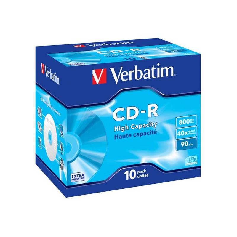 Disk Verbatim CD-R 800MB/90min, 40x, jewel box, 10ks (43428), disk, verbatim, cd-r, 800mb, 90min, 40x, jewel, box, 10ks, 43428