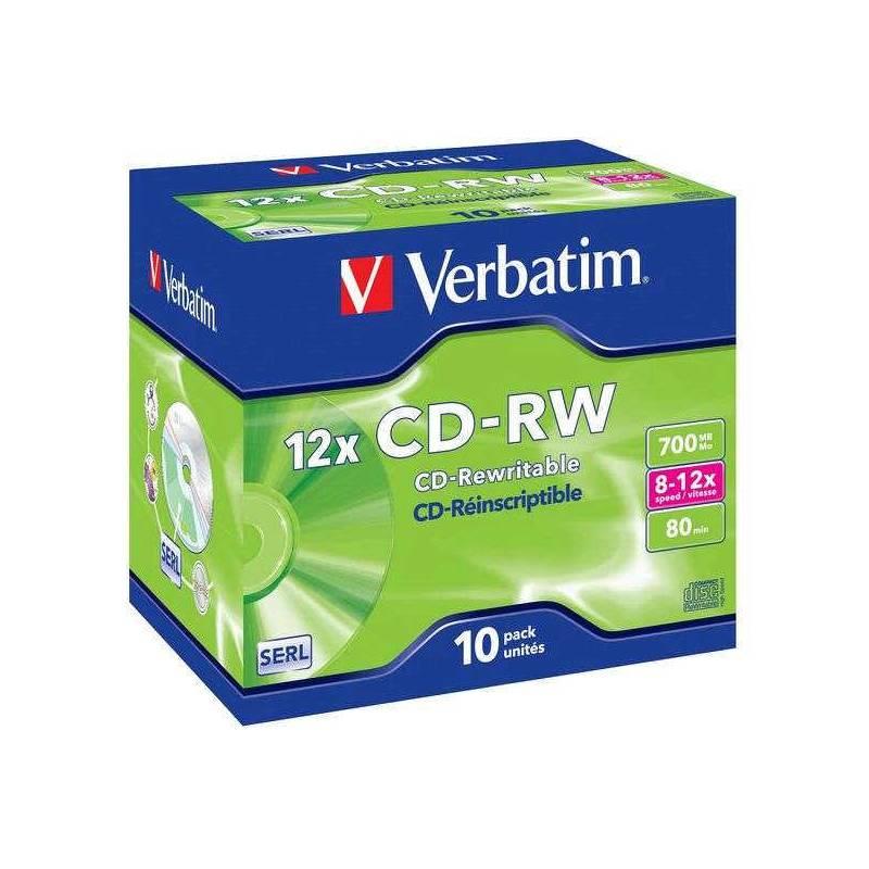 Disk Verbatim CD-RW 700MB/80 min. 8-12x, jewel box,10ks (43148), disk, verbatim, cd-rw, 700mb, min, 8-12x, jewel, box, 10ks, 43148