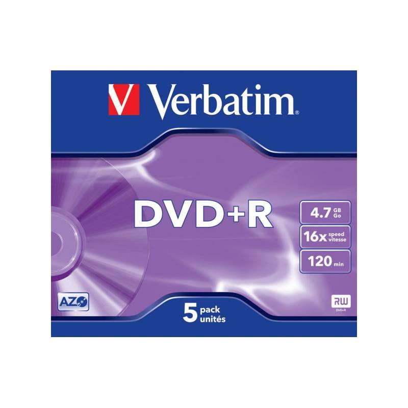 Disk Verbatim DVD+R 4,7GB, 16x,  jewel, 5ks (43497), disk, verbatim, dvd, 7gb, 16x, jewel, 5ks, 43497
