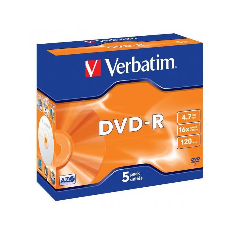 Disk Verbatim DVD-R 4,7GB, 16x, jewel box, 5ks (43519), disk, verbatim, dvd-r, 7gb, 16x, jewel, box, 5ks, 43519