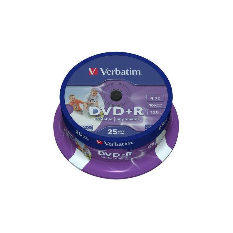 Disk Verbatim DVD+R 4,7GB, 16x, printable, 25-cake (43539), disk, verbatim, dvd, 7gb, 16x, printable, 25-cake, 43539