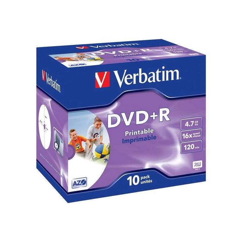 Disk Verbatim DVD+R 4,7GB, 16x, printable, jewel box, 10ks (43508), disk, verbatim, dvd, 7gb, 16x, printable, jewel, box, 10ks, 43508