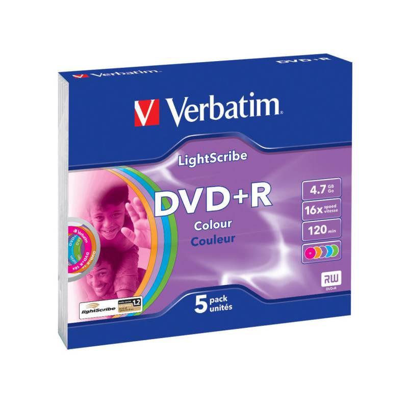 Disk Verbatim DVD+R 4,7GB LightScribe 16x, 5ks (43658), disk, verbatim, dvd, 7gb, lightscribe, 16x, 5ks, 43658