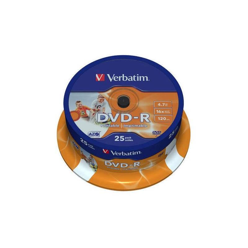 Disk Verbatim DVD-R 4.7GB, 16x, printable, 25-cake (43538), disk, verbatim, dvd-r, 7gb, 16x, printable, 25-cake, 43538
