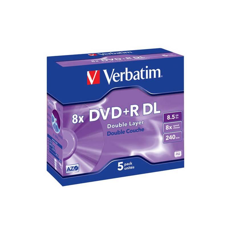 Disk Verbatim DVD+R DualLayer, 8,5GB, 8x jewel box, 5ks (43541), disk, verbatim, dvd, duallayer, 5gb, jewel, box, 5ks, 43541