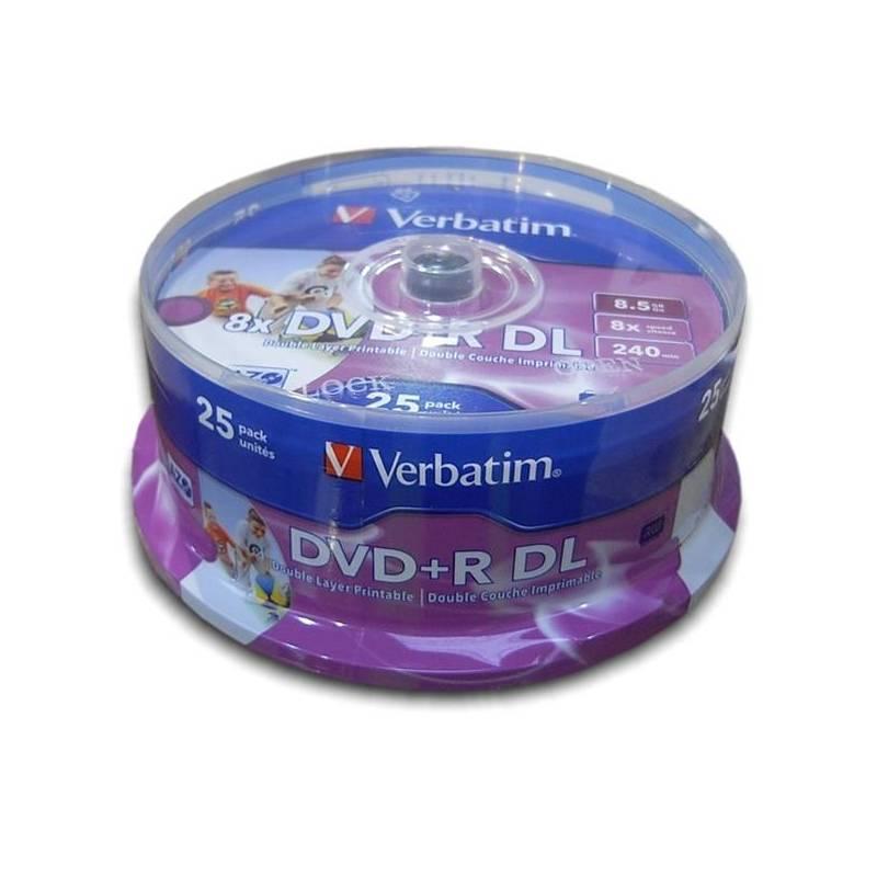 Disk Verbatim DVD+R DualLayer, 8,5GB, 8x, printable, 25-cake (43667), disk, verbatim, dvd, duallayer, 5gb, printable, 25-cake, 43667