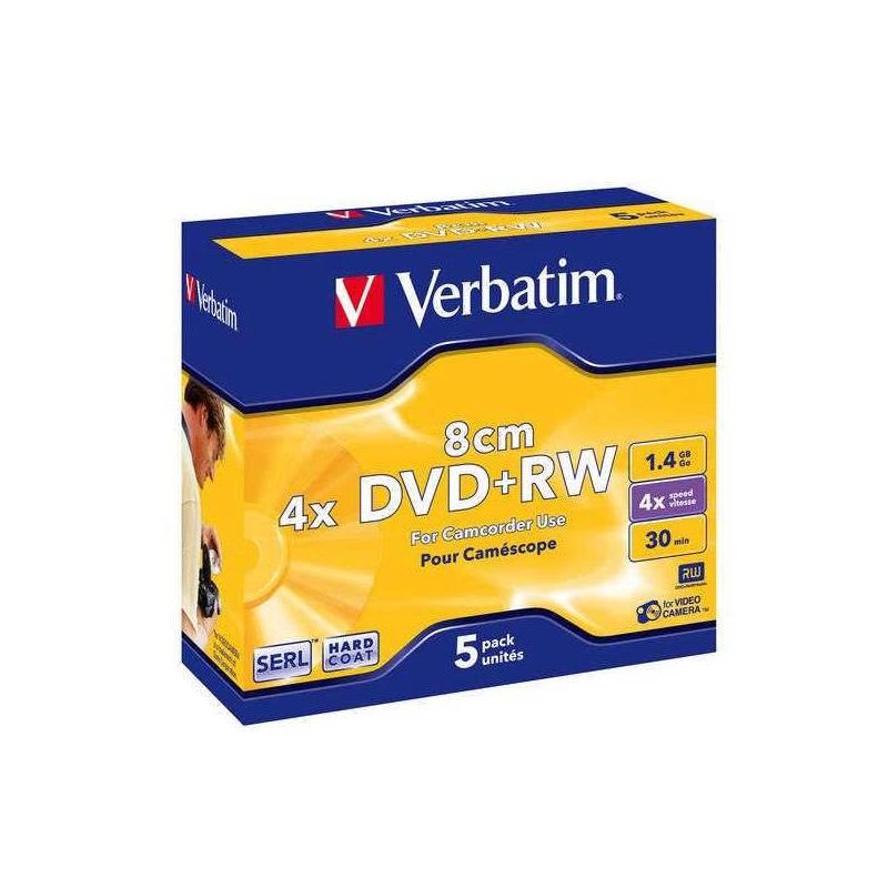 Disk Verbatim DVD+RW 1,4 GB, 4x, 8cm jewel box, 5ks (43565), disk, verbatim, dvd, 8cm, jewel, box, 5ks, 43565