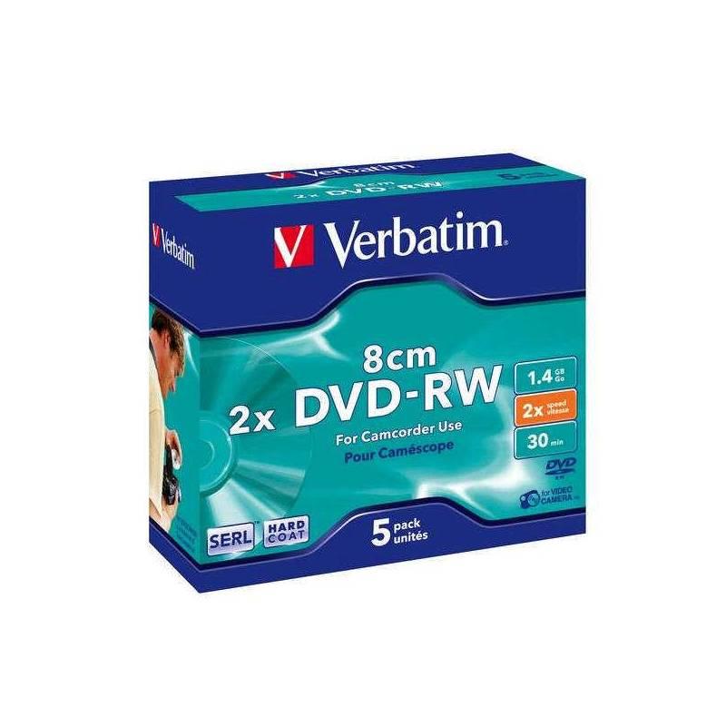 Disk Verbatim DVD-RW 1.4GB, 2x, 8cm, jewel box, 5ks (43514), disk, verbatim, dvd-rw, 4gb, 8cm, jewel, box, 5ks, 43514
