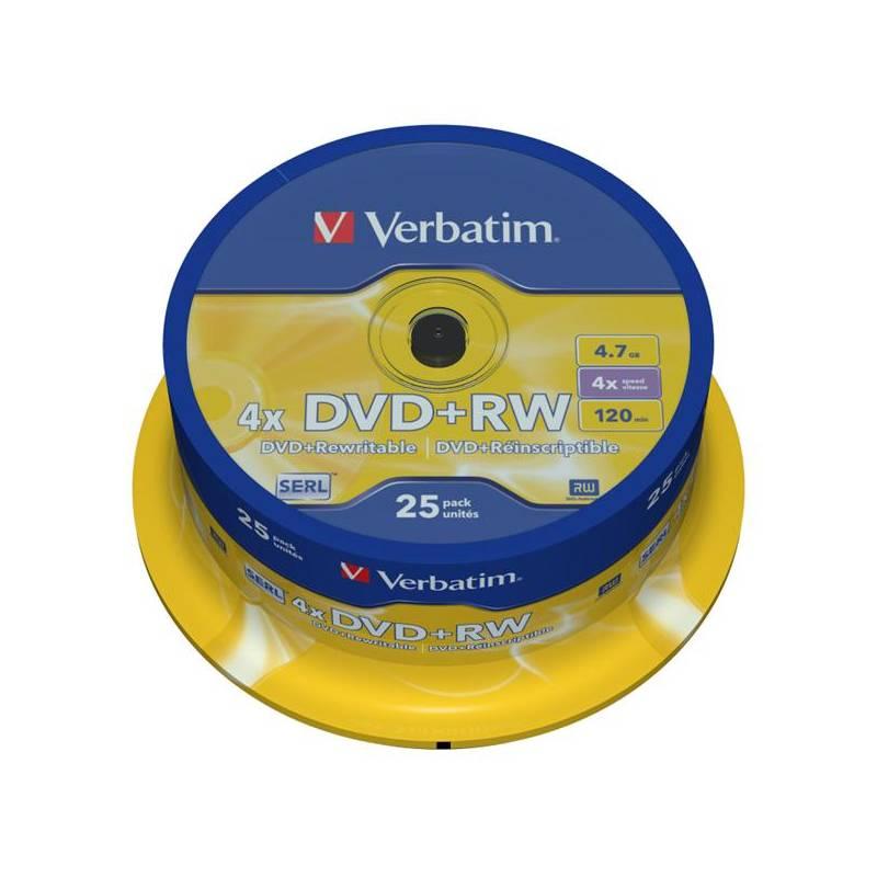 Disk Verbatim DVD+RW 4.7GB, 4x, 25-cake (43489), disk, verbatim, dvd, 7gb, 25-cake, 43489