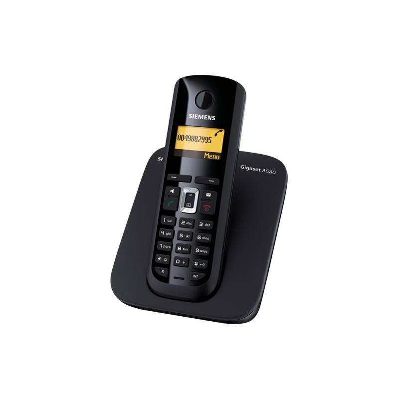 Domácí telefon Siemens Gigaset A580 (S30852-H2006-R601) černý (poškozený obal 8211017712), domácí, telefon, siemens, gigaset, a580, s30852-h2006-r601, černý, poškozený