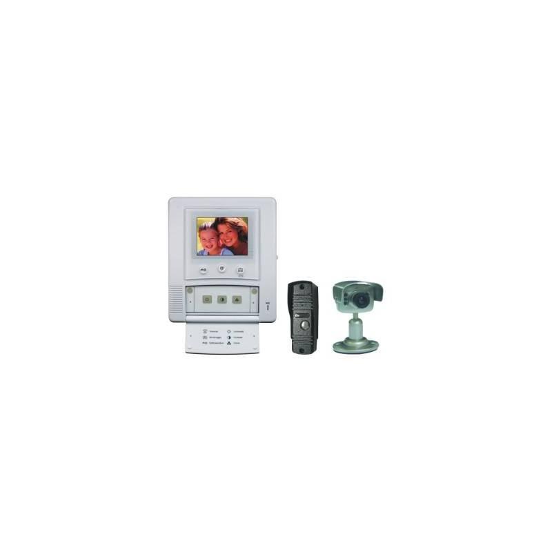 Dveřní videotelefon Moveto V-027C s přídavnou kamerou stříbrný, dveřní, videotelefon, moveto, v-027c, přídavnou, kamerou, stříbrný