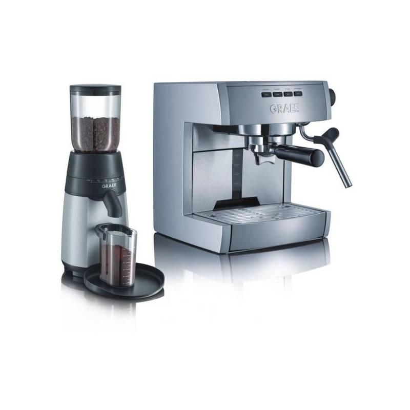 Espresso GRAEF ES 70 + CM 70 stříbrné/nerez, espresso, graef, stříbrné, nerez