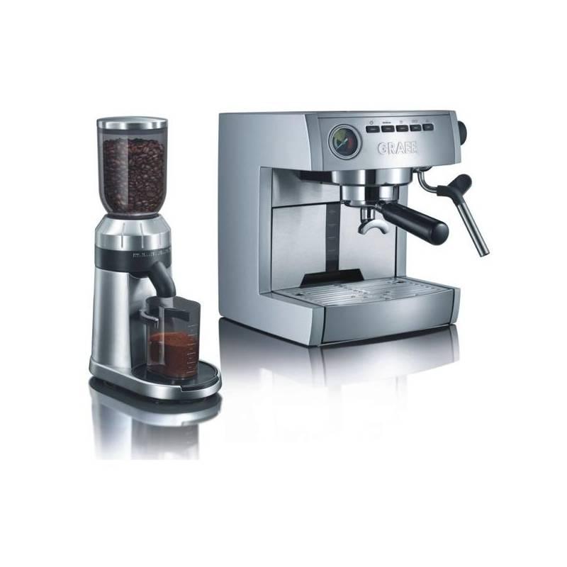 Espresso GRAEF ES 85 + CM 80 stříbrné/nerez, espresso, graef, stříbrné, nerez