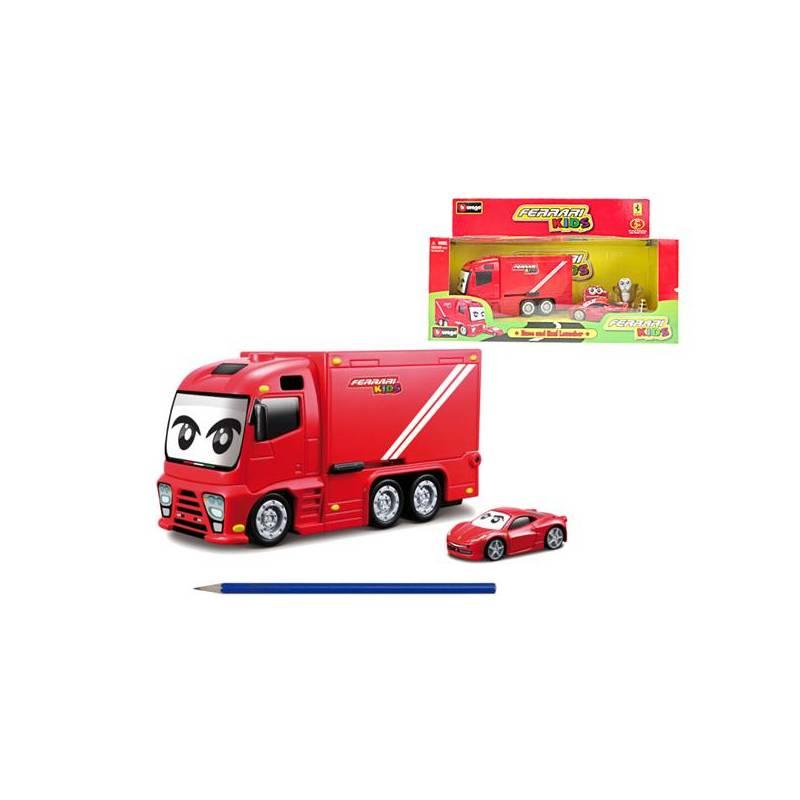 Ferrari Kids Bburago Truck se zvukem + 1ks auto v krabičce, ferrari, kids, bburago, truck, zvukem, 1ks, auto, krabičce