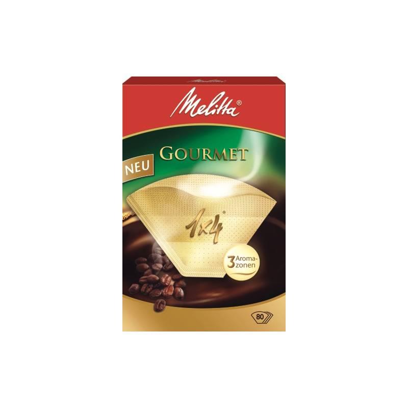 Filtr Melitta 1x4/80 gourmet hnědý, filtr, melitta, 1x4, gourmet, hnědý