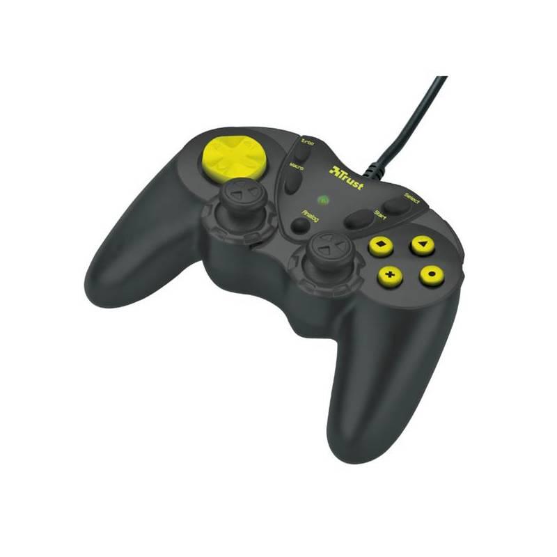 Gamepad Trust Dual Stick GM-1520 (14801) černý/žlutý, gamepad, trust, dual, stick, gm-1520, 14801, černý, žlutý