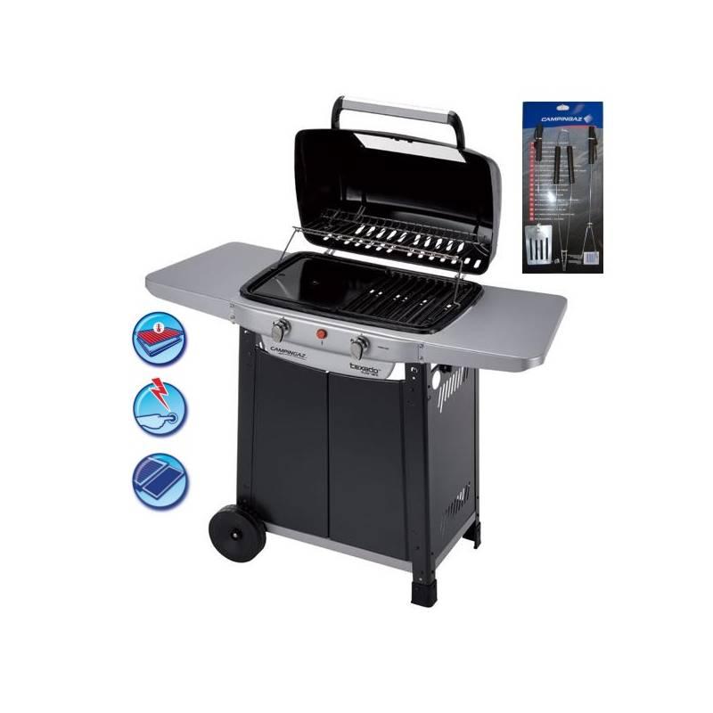 Gril plynový Campingaz TEXADO™ SUPER VARIO - dvoutrubkový ocelový hořák, výkon 4 kW, grilovací plocha 1800 cm2, gril, plynový, campingaz, texado, super, vario, dvoutrubkový, ocelový