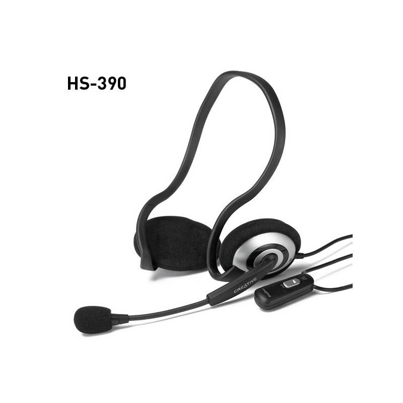 Headset Creative Labs HS-390 (51MZ0305AA005) černý (vrácené zboží 4586004717), headset, creative, labs, hs-390, 51mz0305aa005, černý, vrácené, zboží