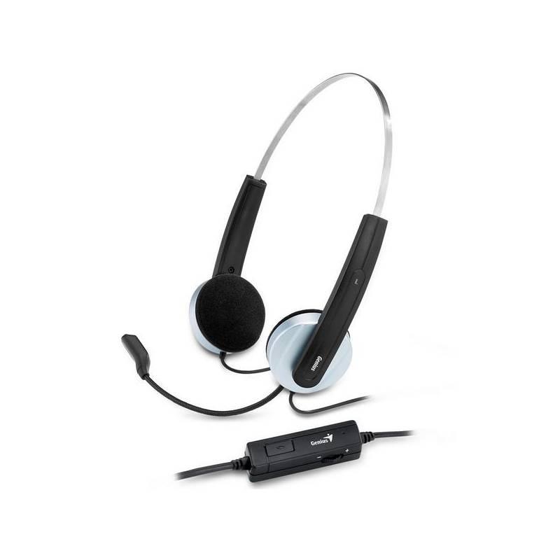 Headset Genius HS-210U (31710049101) černý/stříbrný, headset, genius, hs-210u, 31710049101, černý, stříbrný