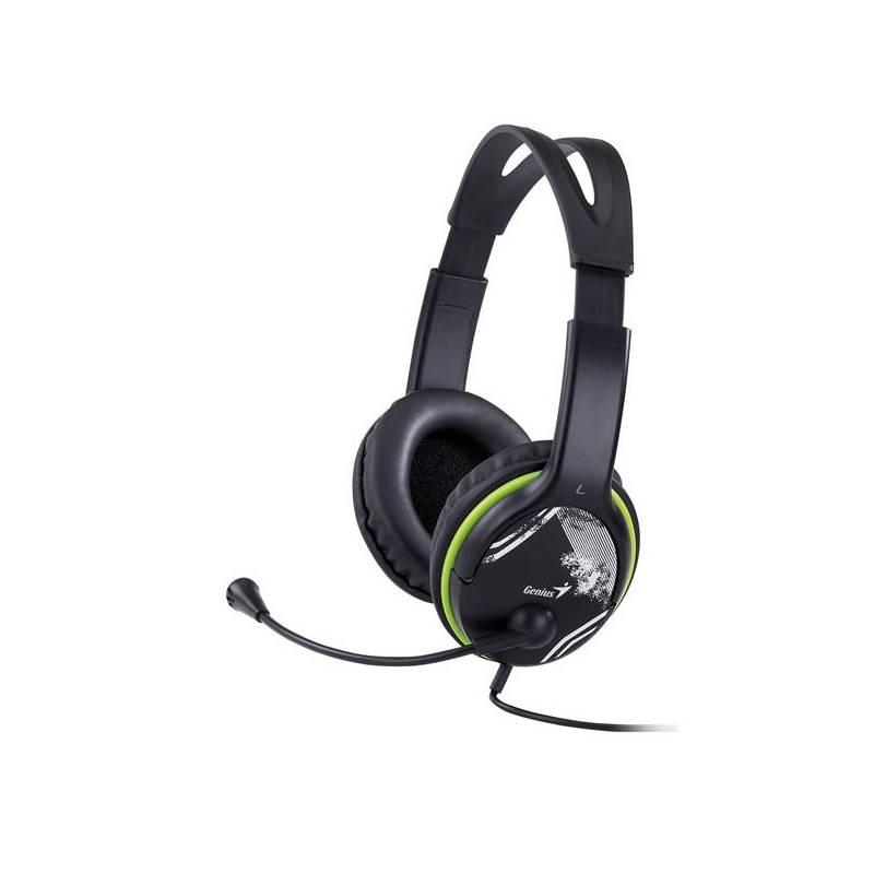 Headset Genius HS-400A (31710169100) černý/zelený, headset, genius, hs-400a, 31710169100, černý, zelený