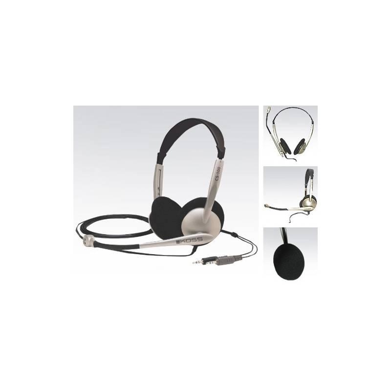 Headset Koss CS 100 černá/stříbrná, headset, koss, 100, černá, stříbrná