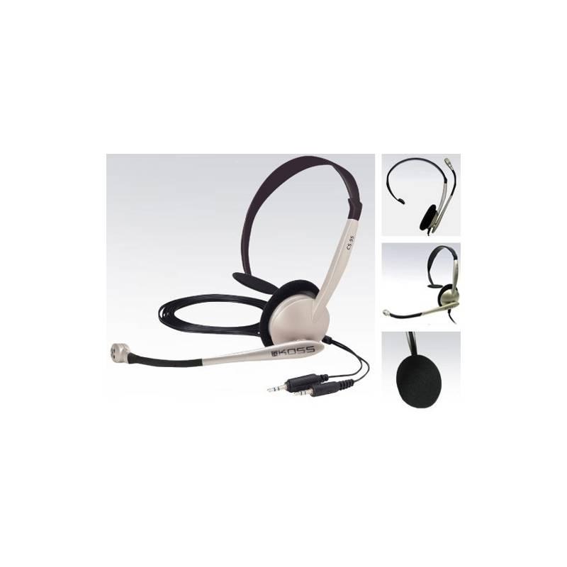 Headset Koss CS 95 černý/stříbrný, headset, koss, černý, stříbrný