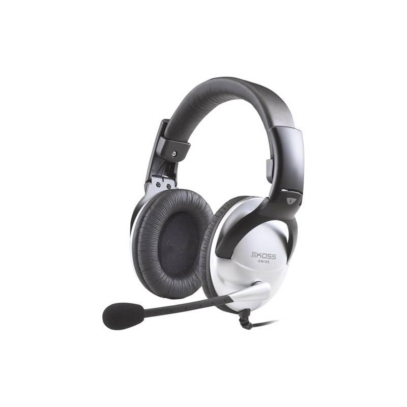Headset Koss SB 45 černý/stříbrný, headset, koss, černý, stříbrný