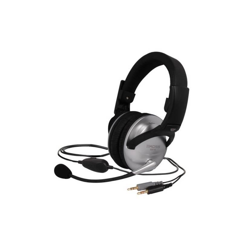 Headset Koss SB/49 černý/stříbrný, headset, koss, černý, stříbrný
