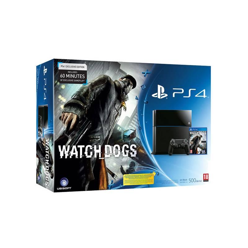 Herní konzole Sony PlayStation 4 500GB + hra Watch Dogs (PS719419013) černá, herní, konzole, sony, playstation, 500gb, hra, watch, dogs, ps719419013