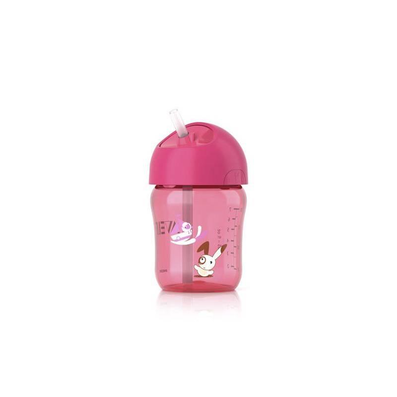 Hrníček s brčkem AVENT 260 ml od 12 měsíců, růžový, hrníček, brčkem, avent, 260, měsíců, růžový