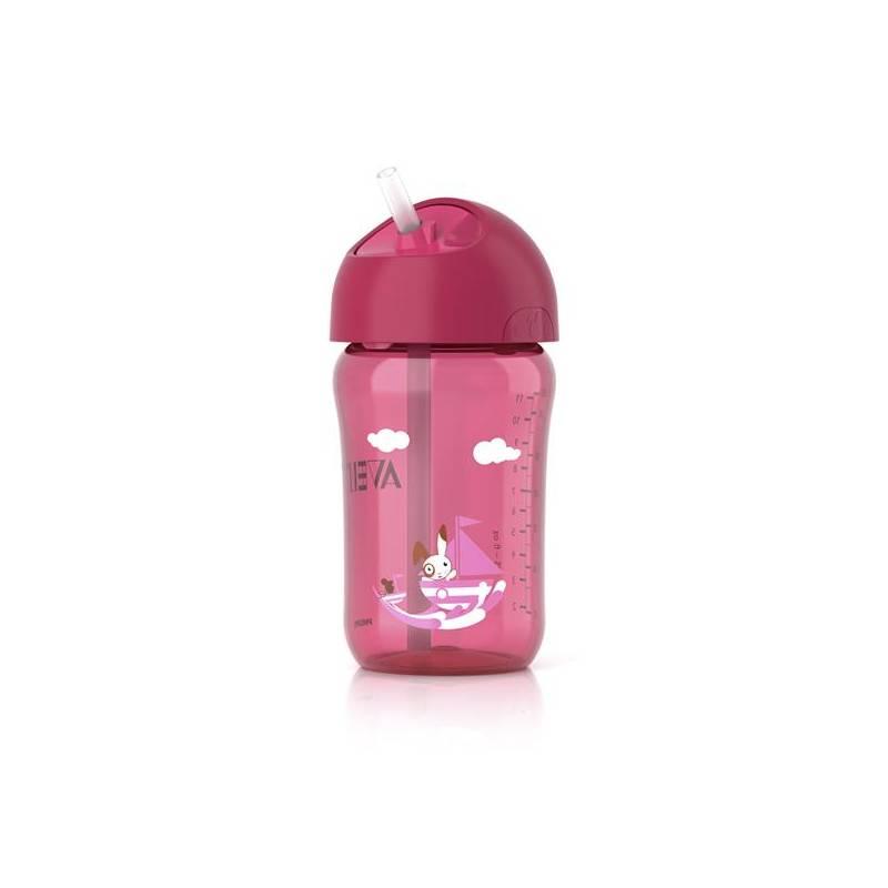 Hrníček s brčkem AVENT 340 ml od 18 měsíců, růžový, hrníček, brčkem, avent, 340, měsíců, růžový