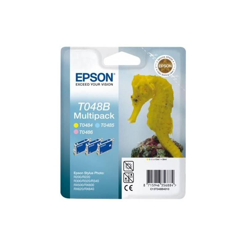 Inkoustová náplň Epson T048B, 3x 13ml (C13T048B4010) červená/modrá/žlutá, inkoustová, náplň, epson, t048b, 13ml, c13t048b4010, červená, modrá, žlutá